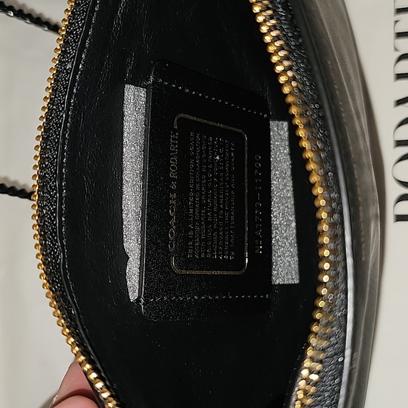 NEW COACH & Rodarte 11702 Turnlock Wristlet 30 Glovetanned Leather with Sequins - Picture 4 of 8